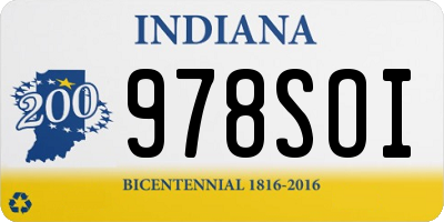 IN license plate 978SOI