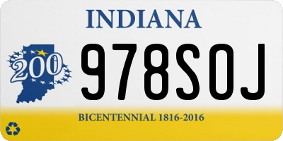 IN license plate 978SOJ