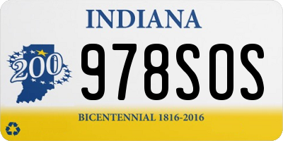 IN license plate 978SOS