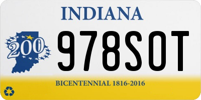IN license plate 978SOT