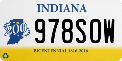 IN license plate 978SOW