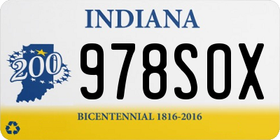 IN license plate 978SOX