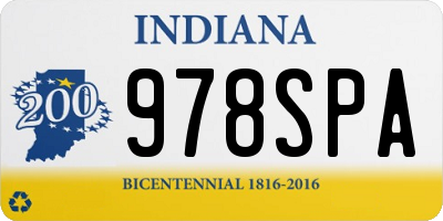 IN license plate 978SPA