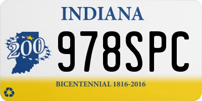 IN license plate 978SPC