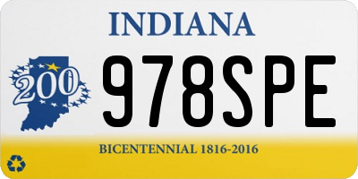 IN license plate 978SPE