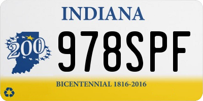 IN license plate 978SPF