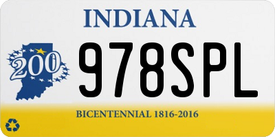IN license plate 978SPL