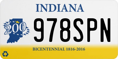 IN license plate 978SPN