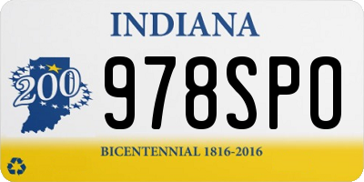 IN license plate 978SPO