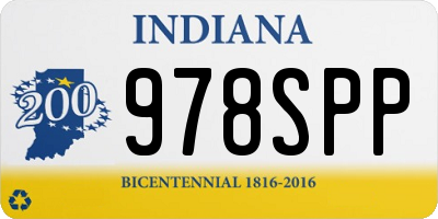 IN license plate 978SPP
