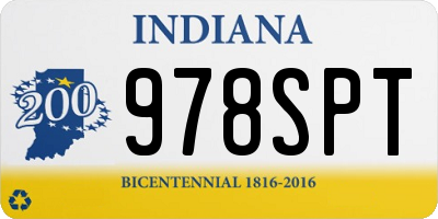 IN license plate 978SPT