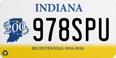 IN license plate 978SPU