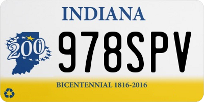 IN license plate 978SPV