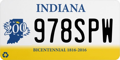 IN license plate 978SPW