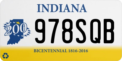 IN license plate 978SQB