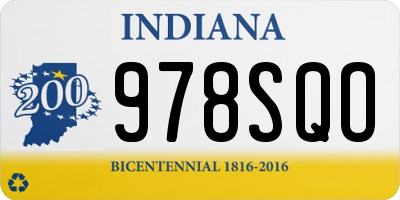 IN license plate 978SQO