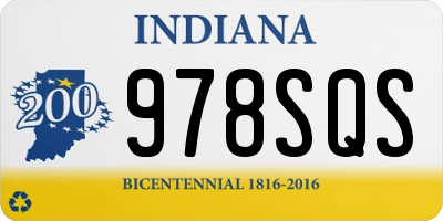 IN license plate 978SQS
