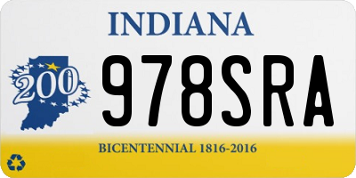 IN license plate 978SRA