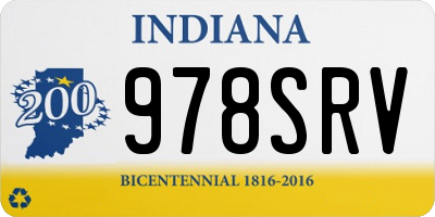 IN license plate 978SRV