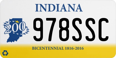 IN license plate 978SSC