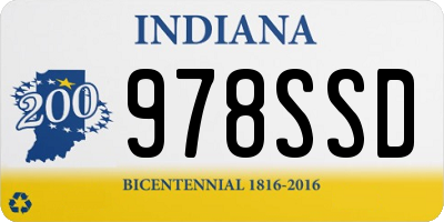 IN license plate 978SSD