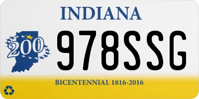 IN license plate 978SSG