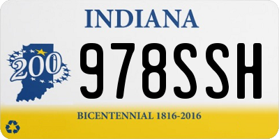 IN license plate 978SSH