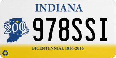 IN license plate 978SSI