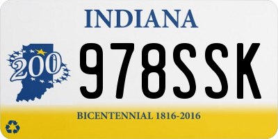 IN license plate 978SSK