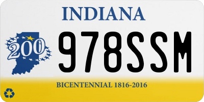 IN license plate 978SSM