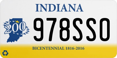 IN license plate 978SSO