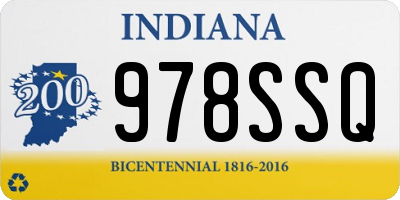 IN license plate 978SSQ