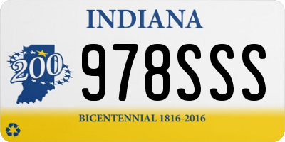 IN license plate 978SSS
