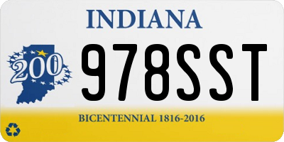 IN license plate 978SST