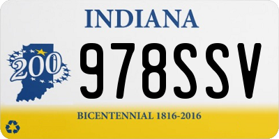 IN license plate 978SSV