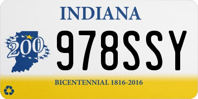 IN license plate 978SSY