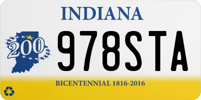 IN license plate 978STA