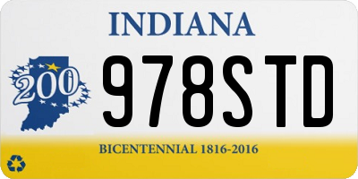 IN license plate 978STD