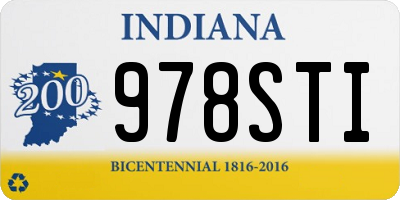IN license plate 978STI