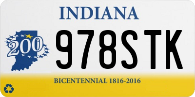 IN license plate 978STK