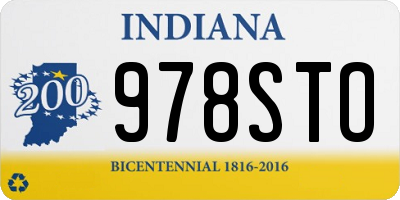 IN license plate 978STO