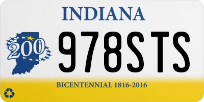 IN license plate 978STS