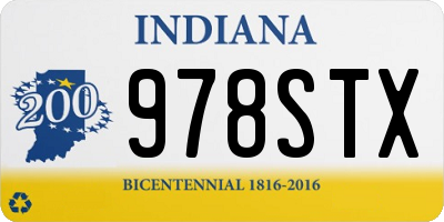 IN license plate 978STX