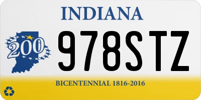IN license plate 978STZ