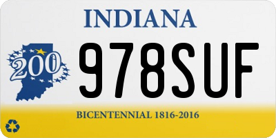 IN license plate 978SUF