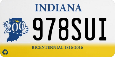 IN license plate 978SUI