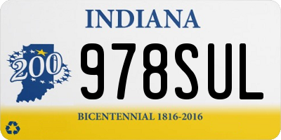 IN license plate 978SUL