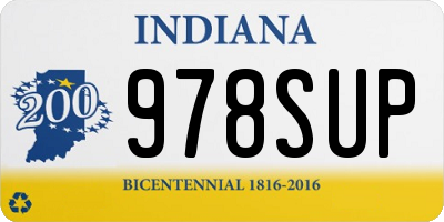 IN license plate 978SUP