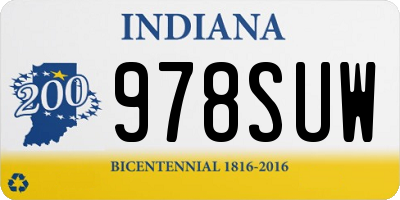IN license plate 978SUW