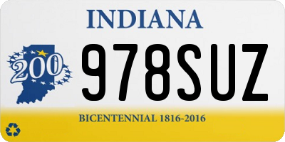 IN license plate 978SUZ